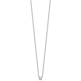 14k White Gold 1/4 carat Lab Grown Diamond VS+ F+ Princess Complete 18 inch Four Prong Pendant Necklace